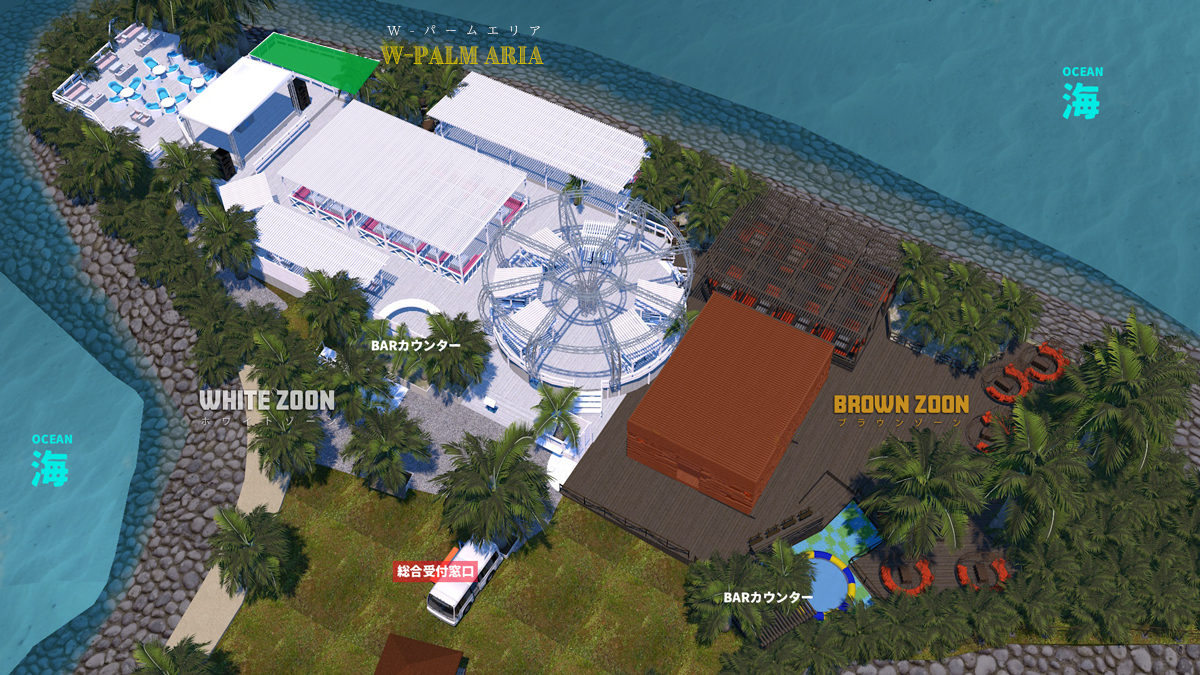 W-PALM AREA Wパームエリア｜沖縄 那覇 手ぶらバーベキューならコージービーチクラブ cozy beach club